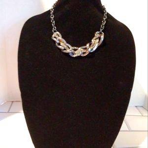Mixed Metal Chain Statement Necklace